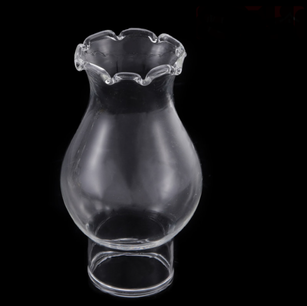 Linlang Hand blown Lantern Clear Glass Chimney Lamp Shade With Fitter And Bulge