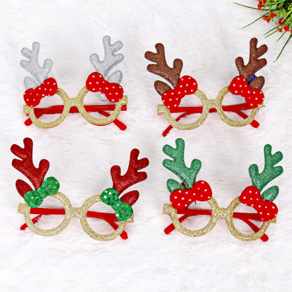 2024 New Design Christmas Party Glasses for Christmas Decoration, Santa Hats Snowman Glasses Frame Xmas Party Decorations