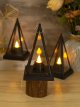 Flameless LED Candle Plastic Triangle Candle Customizable Light String Lamp Head Home Decor Festival Christmas Ornament