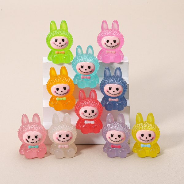 Luminous Labubu Cute Ornament Crystal decorative Cute Resin Nightshow Decoration Crystal  3D Cute Toy