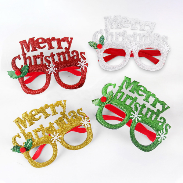 2024 New Design Christmas Party Glasses for Christmas Decoration, Santa Hats Snowman Glasses Frame Xmas Party Decorations