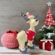 New Cute Resin Reindeer Couple Christmas Ornaments Stylish Animal Figurine for Home Desktop or Garden Outdoor Usage  Sculpture