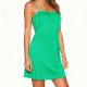 Women's Green Spaghetti Strap Dress - Casual Summer Mini Dress