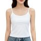 White Spaghetti Strap Crop Cami Top